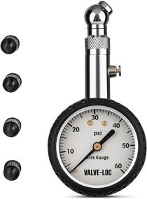 img 4 attached to Valve-Loc Tire Pressure Gauge: Heavy-Duty Metal Head, Glow in the Dark Faceplate, 10-60 PSI – Ideal for Cars, Trucks, RVs, and Bicycles!