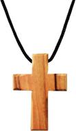 🙏 holy land imports olive wood cross pendant: exquisite 1.5-inch height wa-37 logo