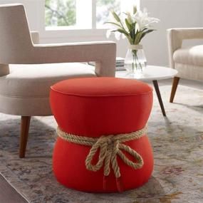 img 4 attached to Modway Upholstered Fabric Nautical Ottoman