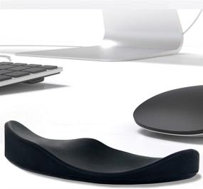 img 4 attached to 🖤 Black Palm Rest Support Pad Mouse Wrist Rest for Office Computer Laptop Typing - Pain Relief Included