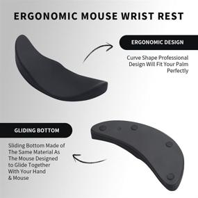 img 2 attached to 🖤 Black Palm Rest Support Pad Mouse Wrist Rest for Office Computer Laptop Typing - Pain Relief Included