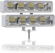 🚤 waterproof led boat lights - marine mate, 2 lights, 72w, tested waterproof deck/dock lights, 4000lms, 120°flood light, 6.3inch, 12/24 v led light bar. 50,000 working hours. логотип