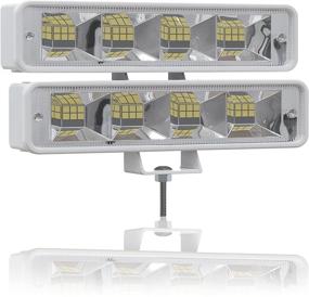 img 4 attached to 🚤 Waterproof LED Boat Lights - Marine Mate, 2 Lights, 72W, Tested Waterproof Deck/Dock Lights, 4000LMS, 120°Flood Light, 6.3inch, 12/24 V LED Light Bar. 50,000 Working Hours.