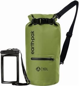 img 4 attached to 🌊 Earth Pak- Waterproof Dry Bag with Front Zippered Pocket for Kayaking, Beach, Rafting, Boating, Hiking, Camping and Fishing - Includes Waterproof Phone Case
