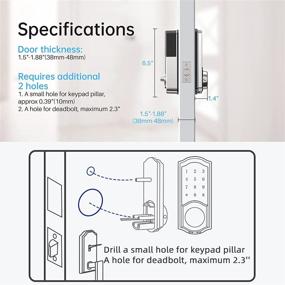 img 1 attached to SMONET Умная замковая скважина: Безключевой входной замок для передней двери с технологией Bluetooth, с сенсорной клавиатурой, физическими ключами, автоматической блокировкой, удаленным доступом, отправкой электронных ключей и бесплатным приложением для смартфона — идеально подходит для дома, Airbnb и квартир.