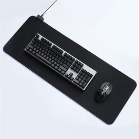 img 2 attached to Коврик для игровой мыши Kusma RGB - Большой расширенный светящийся подложка с 14 режимами подсветки - антивибрационная резиновая основа - 32x12 x 0.16 дюйма - черный.