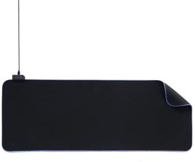 img 4 attached to Коврик для игровой мыши Kusma RGB - Большой расширенный светящийся подложка с 14 режимами подсветки - антивибрационная резиновая основа - 32x12 x 0.16 дюйма - черный.