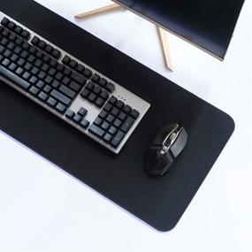 img 1 attached to Коврик для игровой мыши Kusma RGB - Большой расширенный светящийся подложка с 14 режимами подсветки - антивибрационная резиновая основа - 32x12 x 0.16 дюйма - черный.