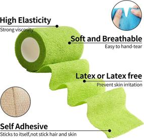 img 1 attached to 🏥 3 Inch Self Adhesive Bandage Wrap - Vet Wrap | Cohesive Self Adherent Bandage | First Aid Medical Tape in 12 Vibrant Colors