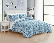 blue queen cotton comforter set by poppy & fritz brooke logo