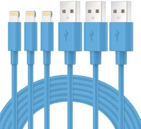 img 4 attached to 🔌 MFi Certified Lightning Cable 3Pack - Novtech 3FT iPhone Charger Cable - Blue USB Charging Sync Cable for iPhone 11 Pro XR Xs Max X 8 Plus 7 Plus 6S Plus 6 Plus 5S 5C 5 SE iPod iPad Air Pro