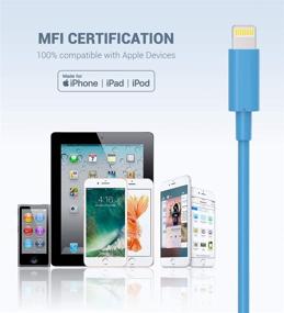 img 1 attached to 🔌 Кабель Lightning 3Pack с сертификатом MFi - кабель Novtech 3FT для зарядки iPhone - голубой USB кабель для зарядки и синхронизации iPhone 11 Pro XR Xs Max X 8 Plus 7 Plus 6S Plus 6 Plus 5S 5C 5 SE iPod iPad Air Pro