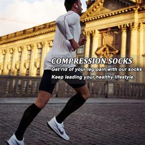 img 2 attached to 🧦 Copper Compression Socks for Men and Women - 4 Pairs, Ideal Support for Nurses, Running, Medical, Cycling