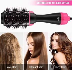 img 3 attached to Revolutionize Your Styling Routine with the Hair Dryer Brush: All-in-One Rotating Straightener, Curler, and Ionic Dryer!