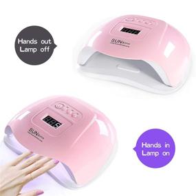 img 2 attached to 💅 YIVIYAR 120W UV LED Nail Lamp: Quick and Powerful Gel Nail Dryer for UV/Builder/LED Gel Polish, High-Quality Fingernail and Toenail LED UV Light - Xps Pink