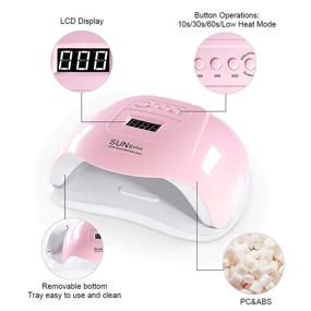 img 3 attached to 💅 YIVIYAR 120W UV LED Nail Lamp: Quick and Powerful Gel Nail Dryer for UV/Builder/LED Gel Polish, High-Quality Fingernail and Toenail LED UV Light - Xps Pink