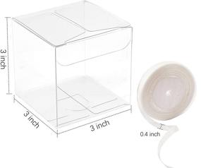 img 3 attached to Jutieuo 45 Pack Clear Favor Boxes with Ribbon - Perfect for Wedding, Baby Shower, Birthday Party | 3x3x3 Inches, Transparent Cube Candy Boxes with Individual Cookie Display Packaging