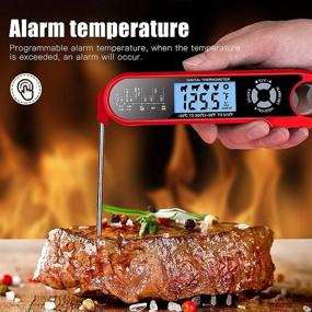 img 1 attached to 🌡️ Digital Instant Read Meat Thermometer: Ultra Fast, Long Folding Probe for Cooking, BBQ, Milk, Coffee, and Oil Deep Frying