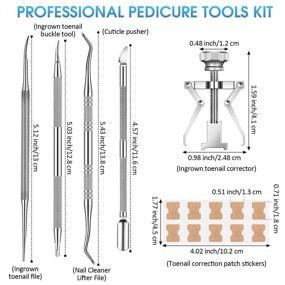 img 3 attached to 👣 Complete Ingrown Toenail Tools Set for Effective Correction - Includes 58 Pieces, Correction Stickers, Lifter, Buckle File, Cuticle Pusher, Patch Tape, and Finger Holster