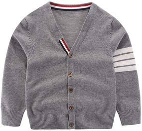 img 4 attached to 🧥 Stylish British Cardigan for Boys - Motteecity Fashion Sleeve Boys' Clothing