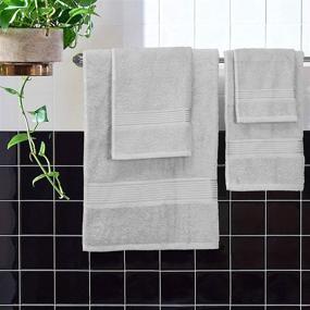 img 1 attached to 🛀 Elvana Home Ultra Soft 6 Piece Cotton Towel Set - Includes 2 Bath Towels (28x55 inch), 2 Hand Towels (16x24 inch) & 2 Wash Cloths (12x12 inch) - Ideal for Everyday Use, Compact & Lightweight - Light Grey