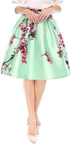 img 3 attached to 🌸 Vintage Floral Prints High Waist Pleated A Line Midi Skirt for Women by Allegra K: Effortlessly Chic and Timeless