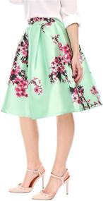 img 2 attached to 🌸 Vintage Floral Prints High Waist Pleated A Line Midi Skirt for Women by Allegra K: Effortlessly Chic and Timeless