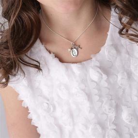 img 2 attached to 💍 Exquisite Girl's Sterling Silver Miraculous Necklace with Cultured Pearl and Cross – A Divine Adornment