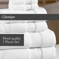 🏨 qlassique super luxurious hotel & spa quality 7 piece towel set in maroon - includes 2 bath towels, 2 hand towels, 2 wash cloths, and 1 bath mat logo