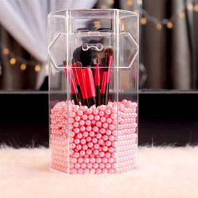 img 2 attached to 💄 AIYoo Makeup Brush and Tool Holder Pearls - Round Pink Faux Pearl Beads for Brushes, Lipstick, Mascara, Eyeliner - 1500 Pieces of 8mm Beads