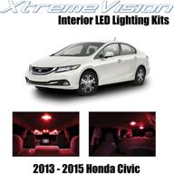 xtremevision interior led for honda civic 2013-2015 (8 pieces) red interior led kit installation tool logo