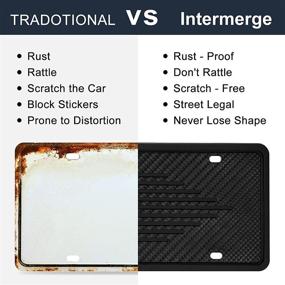img 3 attached to 🚗 Intermerge License Plate Frames: 2 Pack Car License Plate Cover with Rust-Proof, Rattle-Proof & Weather-Proof Design – Universal US Car Black TPU License Plate Bracket Holder with Drainage Holes – Top-Quality Car Accessories