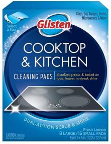 img 1 attached to 🧽 Glisten GC0608T Cooktop & Kitchen Cleaning Pads - 8 Large/16 Small, White: A powerful solution for a sparkling clean kitchen