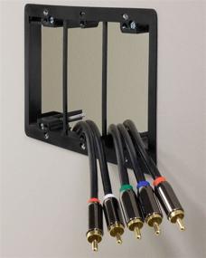 img 1 attached to 🔌 3-х гнездная низковольтная кронштейн Fosmon с крепежными винтами - идеально подходит для телефонных проводов, сетевых кабелей, HDMI, коаксиальных и акустических кабелей.
