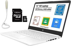 img 4 attached to 🖥️ Ноутбук HP Stream 14" с процессором Intel Celeron N4020, 4 ГБ ОЗУ, 64 ГБ eMMC, Windows 10S, Office 365 - совместим с Google Classroom & Zoom, поставляется с картой памяти TSBEAU 16 ГБ Micro SD и светодиодным освещением