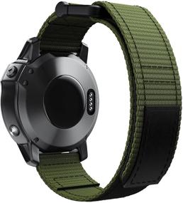 img 4 attached to 🌿 NotoCity Garmin Fenix 5 Bands Plus - Velcro Nylon Army Green Strap Replacement