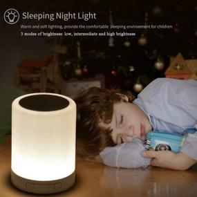 img 2 attached to 🌙 Ourikamo Touch Bedside Lamp: Night Light Bluetooth Speaker, Rechargeable Dimmable Touch Lamp with 7 Colors LED Table Lamp - Perfect Gifts for Women, Men, Kids, Bedroom Sleeping Aid