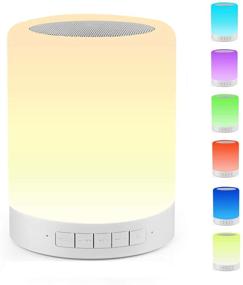 img 4 attached to 🌙 Ourikamo Touch Bedside Lamp: Night Light Bluetooth Speaker, Rechargeable Dimmable Touch Lamp with 7 Colors LED Table Lamp - Perfect Gifts for Women, Men, Kids, Bedroom Sleeping Aid