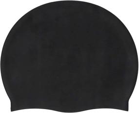 img 2 attached to Dreamslink Swimming Cap - Comfortable Solid Silicone Swim Cap for Men, Women, Adults, and Youths - Ideal for Long and Short Hair