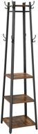 rustic brown free standing coat rack with shelves and hooks for scarves, bags, umbrellas - vasagle hall tree, steel frame 16.9 x 16.9 x 70.9 inches logo