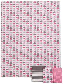 img 2 attached to Bacati - Pink/Grey Elephant 4 Piece Girls Toddler Bedding Set - 100% Cotton - Reversible Comforter, Fitted Sheet, Top Sheet, Pillow Case - Ideal for Girls