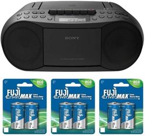 img 2 attached to 🎶 Sony CFDS70 Stereo CD/Cassette Boombox Home Audio Radio (Black) + 6 Stamina C-Batteries Bundle (2 items)