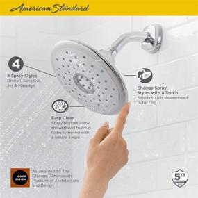 img 2 attached to 🚿 Spectra+ Touch: American Standard 9035374.295 Shower Head - 4 Functions, Brushed Nickel Finish, 2.5 GPM - Ultimate Shower Experience