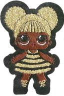 🐝 lol doll queen bee patch - premium woven iron-on with golden lurex thread, size 2.1" x 1.5" (54mm x 39mm) logo