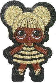 img 4 attached to 🐝 LOL Doll Queen Bee Patch - Premium Woven Iron-On with Golden Lurex Thread, Size 2.1" x 1.5" (54mm x 39mm)