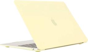 img 1 attached to Se7enline MacBook New Air 13 Inch Case 2021/2020/2019/2018 - Hard Shell Cover with Keyboard Cover, Mellow Yellow