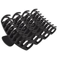 💇 tocess 4 inch big hair claw clips for women with thick hair - non-slip & strong hold hair accessories - 4 packs of black hair claws available логотип