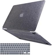 📦 anban macbook air 13 inch case - glitter smooth leather snap on hard shell case with keyboard cover - model a1466 a1369 - shining gray - compatible with older versions 2010-2017 release logo