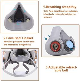 img 2 attached to Enhanced Gas Respiratory Protection with Half Facepiece Respirator Filters