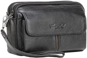 img 2 attached to Women's Leather Business Organizer Wristlet Handbag - Handbags & Wallets